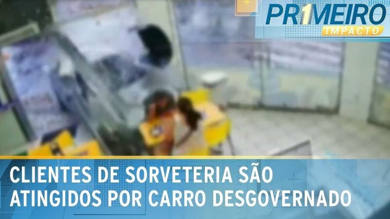 Motorista embriagado invade sorveteria e atropela clientes